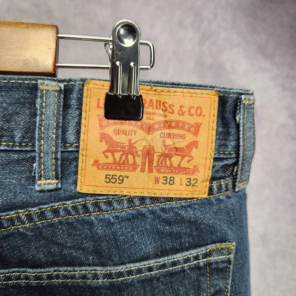 Levi's 559 Relaxed Straight Leg Jeans Mens 38x32‎ Blue Denim
